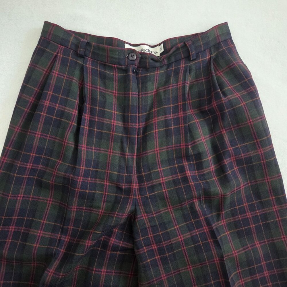 Vtg Wool Plaid Pants Size 12 Old Money Heritage Preppy‎ Straight Leg High Waist - Picture 3 of 13